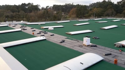 Rehabilitación de Cubierta plana acabado verde malaquita